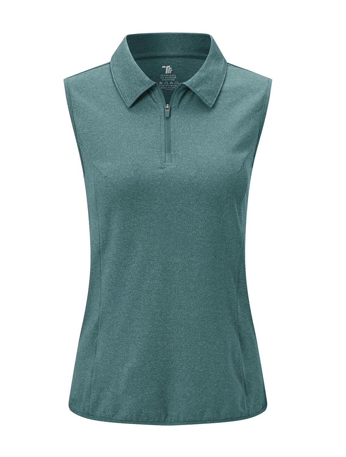 YSENTO Women's Sleeveless Golf Shirts Tops Clothes Collared 1/4 Zip Quick Dry Tennis Polo Shirts Apparel