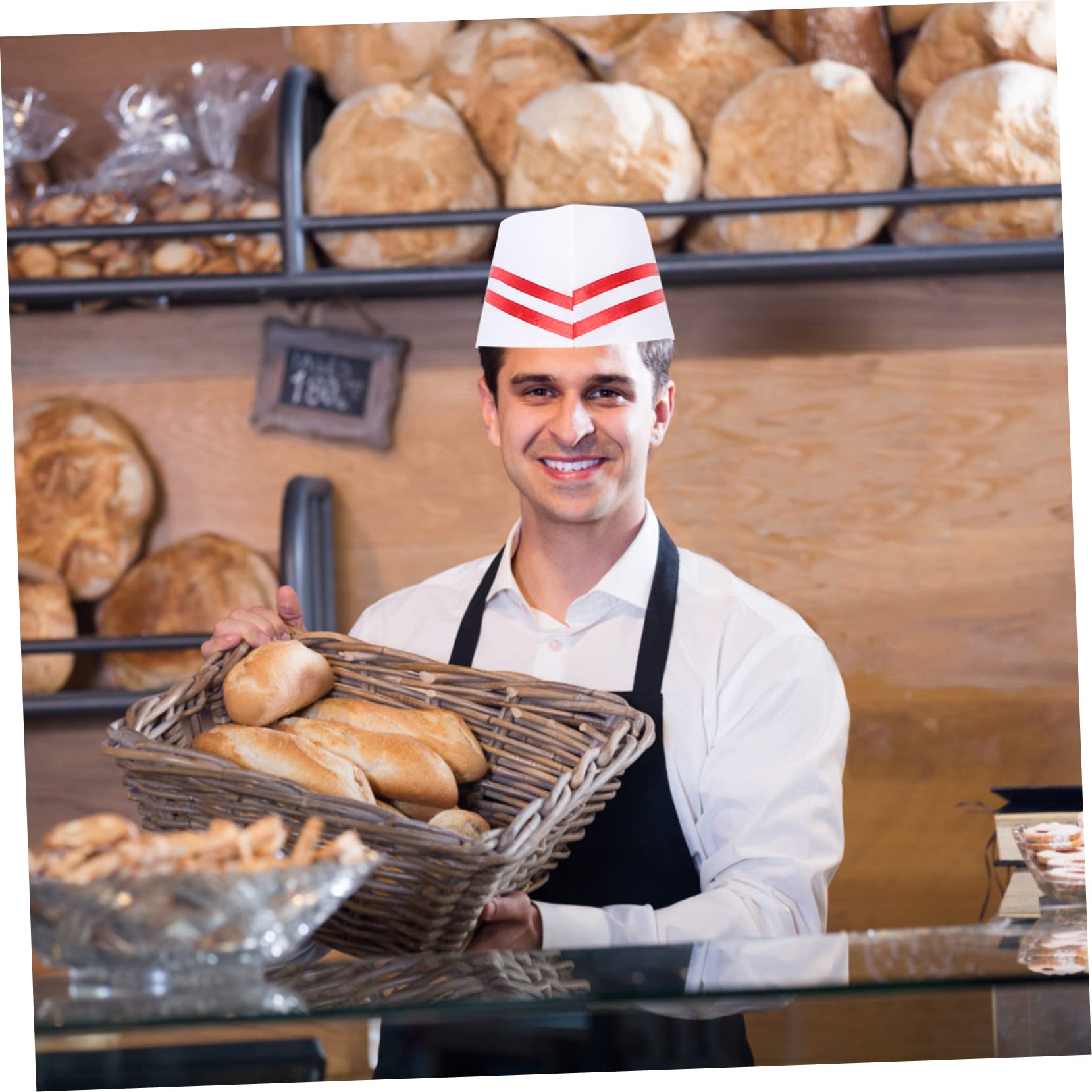 Healvian Gorro De Chef Unisex Sombreros De Cocina Clásicos para Chefs para Restaurantes Y Cafés