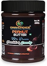 OwnChoice Peanut Butter Chocolate and Crunchy 400g | 22% Protein | Tasty & Healthy Nut Butter Spread for Breakfast & Snacks | Cholesterol Free | Zero Trans Fat (400g, Chocolate & Crunchy)