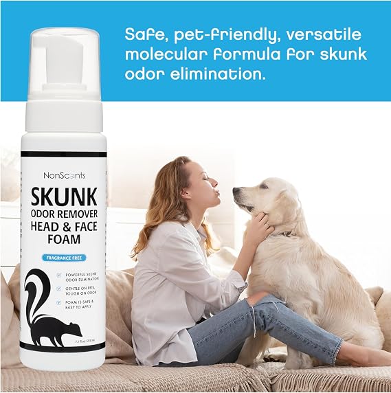 NonScents Skunk Odor Remover Head & Face Foam - Skunk Odor from Pets