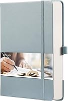 Vista 18 de EMSHOI - Cuaderno de puntos, 256 páginas A5, cuadrícula de puntos, papel grueso de 120gsm, 16 páginas perforadas, piel sintética suave, bolsillo