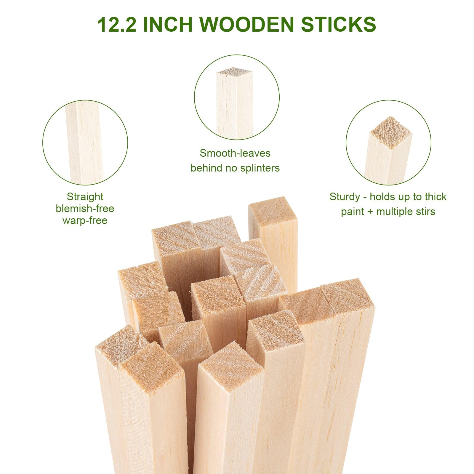 Square Wooden Dowel Rods Dowel Rods Wood Sticks Wooden Square Dowel Rods for Crafting,Unfinished Square Hardwood Sticks for Arts and DIYers DIY Projects - Image 3