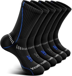 Men Athletic Socks,KEMISANT Compression Sports Socks for Men Outdoor Running Hiking with Cushioned Sole