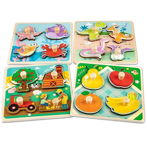 Puzzle Bois Bebe 1 an - 4 Pièces Puzzle en