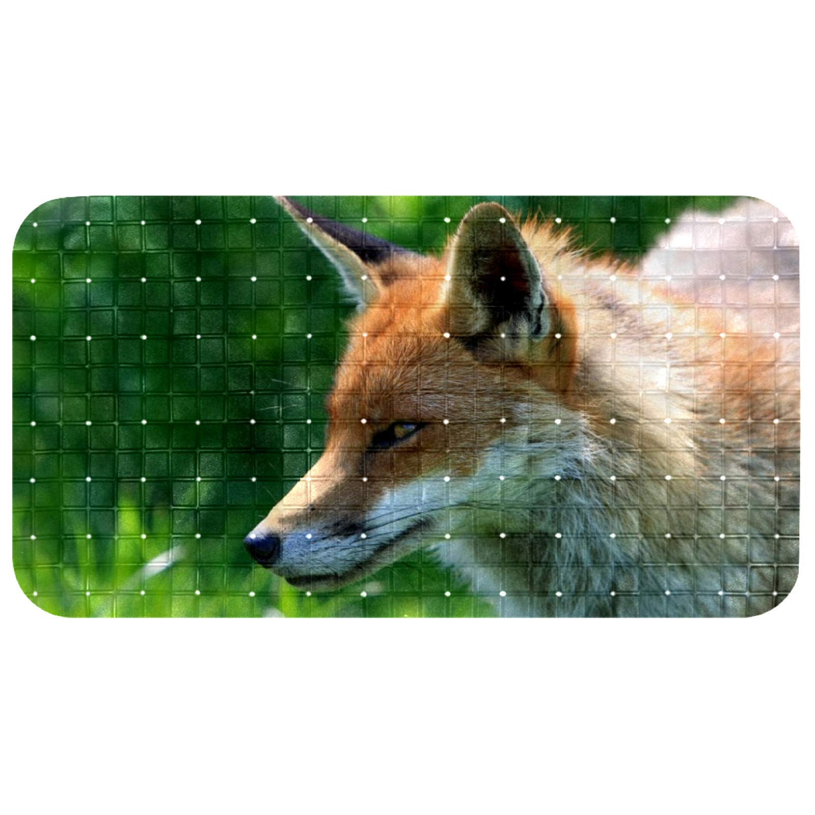 Tapis de bain renard rouge rectangulaire et texturé pour sol de salle de bain