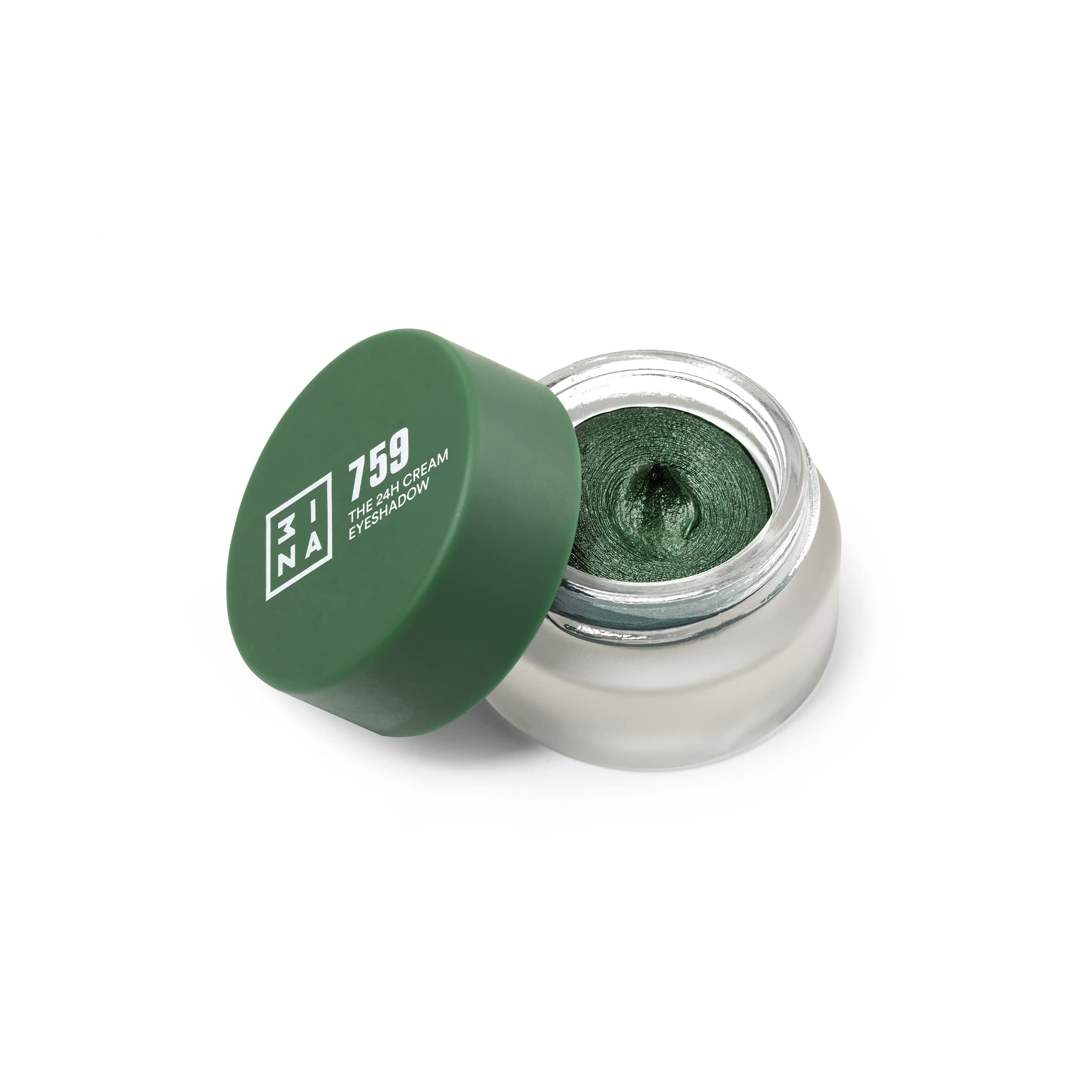 3INA MAKEUP - The 24H Cream Eyeshadow 759 - Sombra de Ojos Verde oliva 24H de Duración - Sombra de Ojos en Crema Waterproof con Acabados Mate Brillante & Metálico - Vegan - Cruelty Free