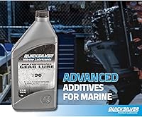 Vista 5 de Quicksilver 858065Q01 SAE 90 Lubricante de engranajes de alto rendimiento, 2.5 galones