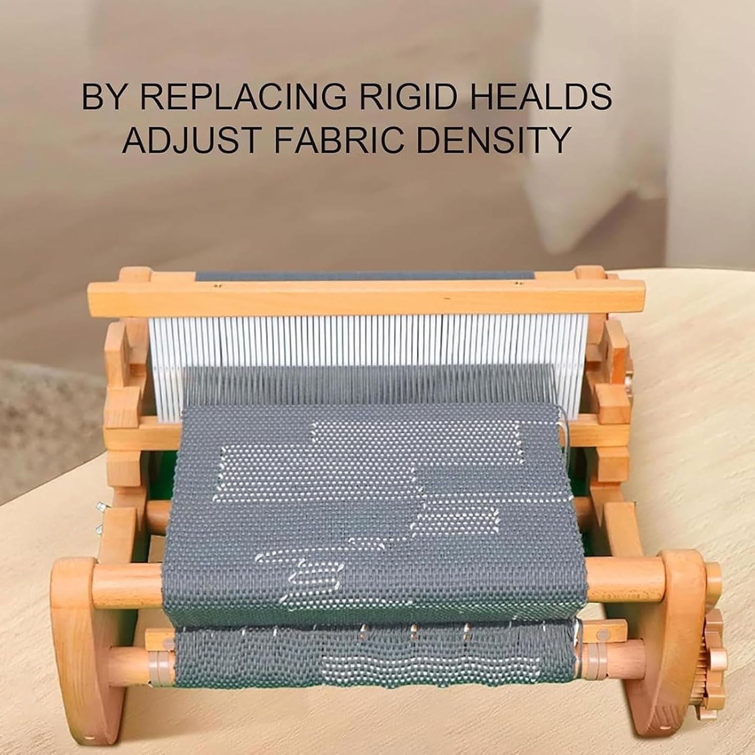 OSPSHPG Rigid Heddle Loom for Beginner, 16.5 Inches Wooden Weaving Loom with Adjustable Fabric Density, 11.8 Inch Weaving Width, Desktop Handcraft Weaving Machine, for Family Games