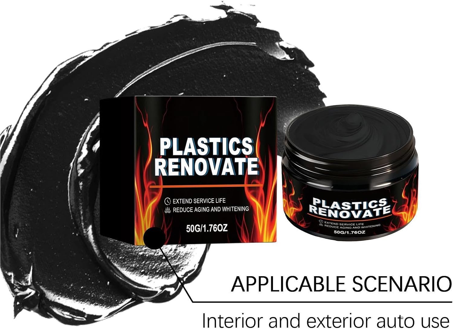 Car Interior Renovation Cream, 50g Restore Paste, Dashboard Shine Dressing