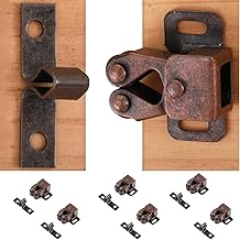 Ouligay 6 Pcs Double Roller Cabinet Latches, Cabinet Door Hardware Cupboard Door Latches, for Kitchen, RV, Cabinet, Latches and Latches with Screws