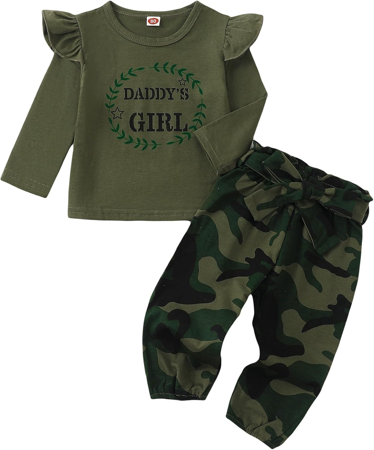 Mikrdoo Toddler Baby Girl Clothes Ruffle Long Sleeve Fall Winter Outfits