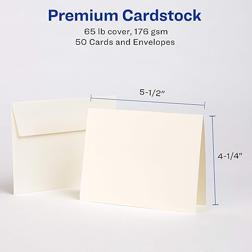 Miniatura 4 de Avery Tarjetas de notas imprimibles, 4.25 x 5.5 pulgadas, impresión a dos caras, blanco mate, paquete de 2, 100 tarjetas en total (5813)