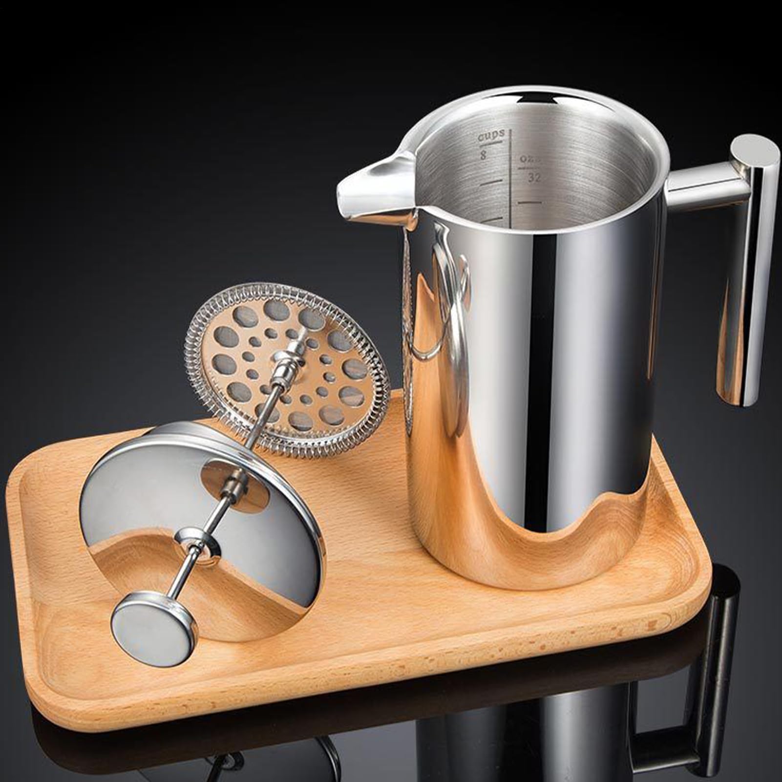 Prensa Francesa Para Té Agarre Antideslizante Resistente al Calor | Para Café Frío Para Hombres, Mujeres, Profesionales, Entusiastas, Cocina, Café, Viaje,