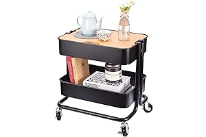 2-Tier Metal Utility Rolling Cart: Simple Solution for Home Organization