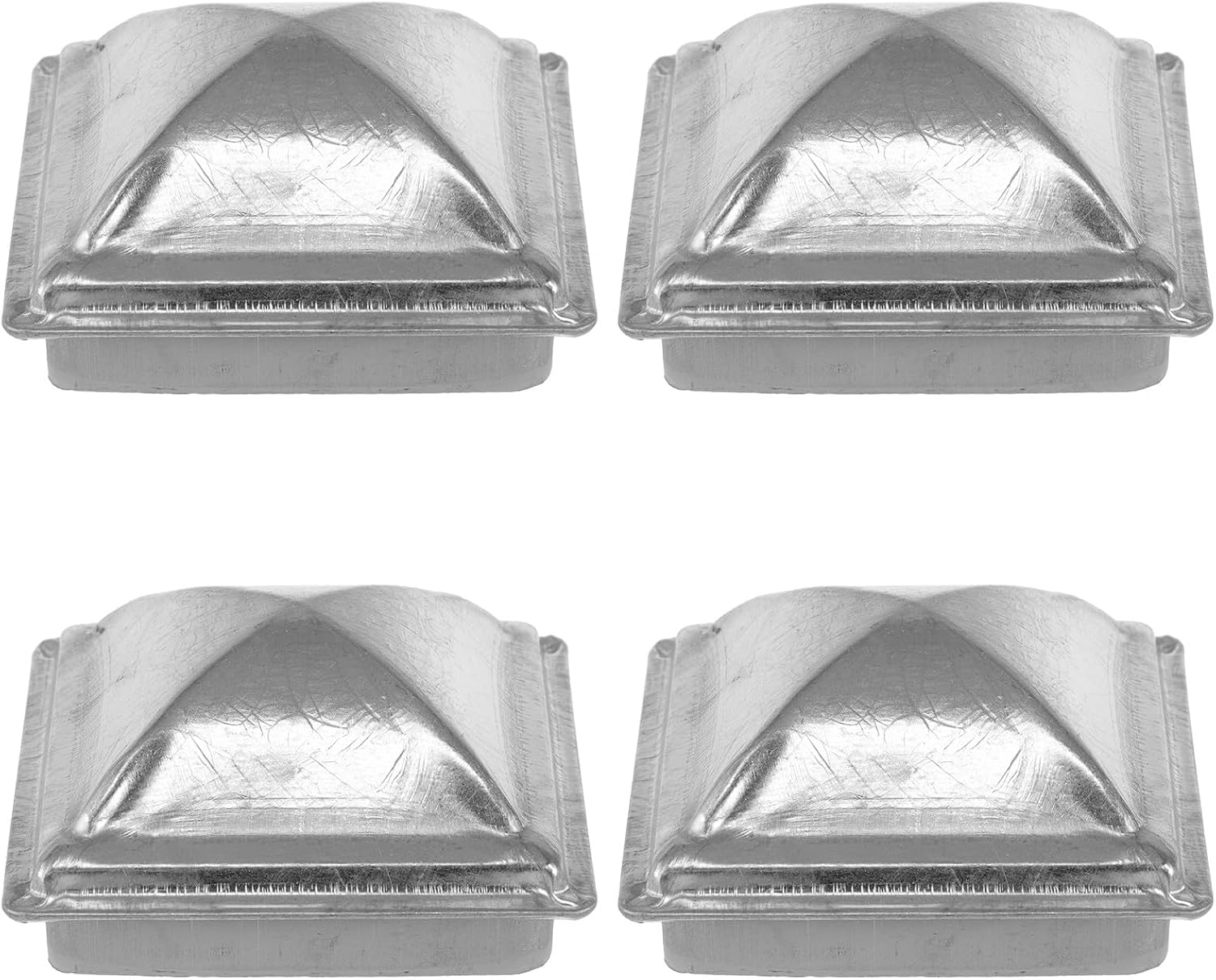 4pcs Iron Fence Post Caps Fence Post Cover Replacement with Double-Layer Square Rail Guardrail Caps for Outdoor Garden Decking