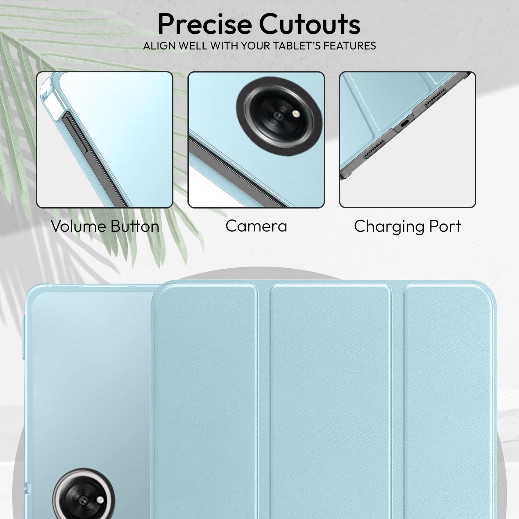 Robustrion Cover for OnePlus Pad Lite 11 inch Cover Case, Trifold Flip Cover Case for OnePlus Pad Lite Tablet Cover 11" with Translucent Back - Light Blue — Amazon image 4