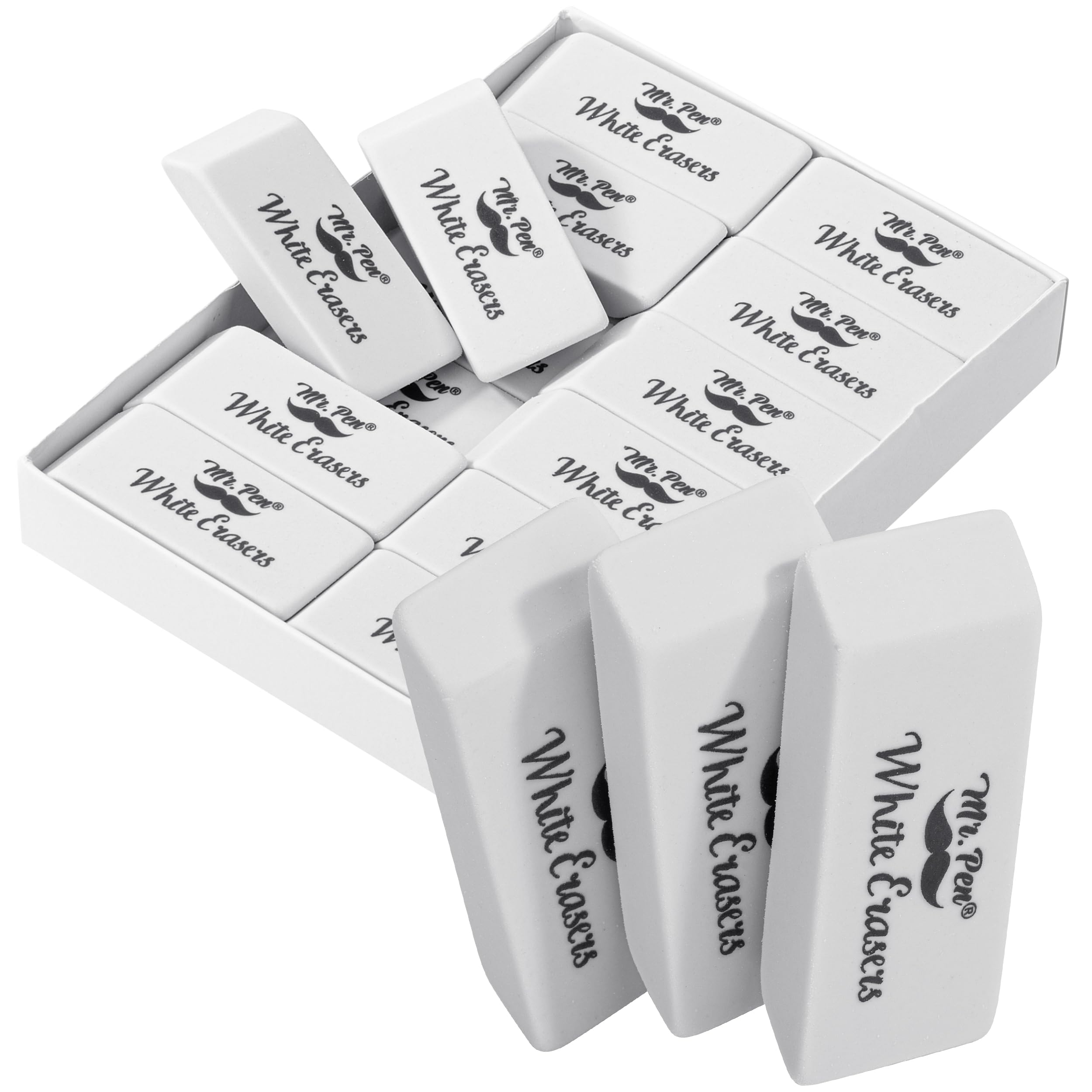 Mr. Pen- Erasers, Pencil Eraser, 12 Pack, White Erasers, Eraser, Eraser Pencil