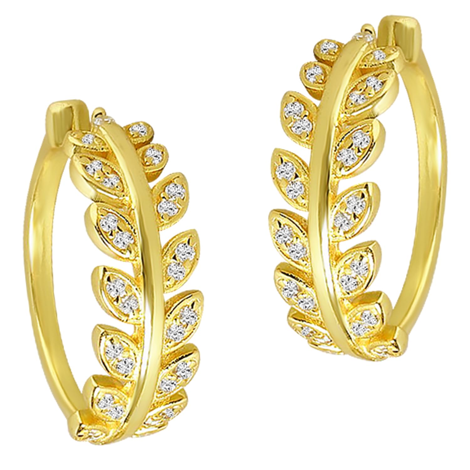 peora Gold Plated Cubic Zirconia Studded Leaf Style Adjustable Toe Ring Stylish Fashion Jewellery for Women-picture-28