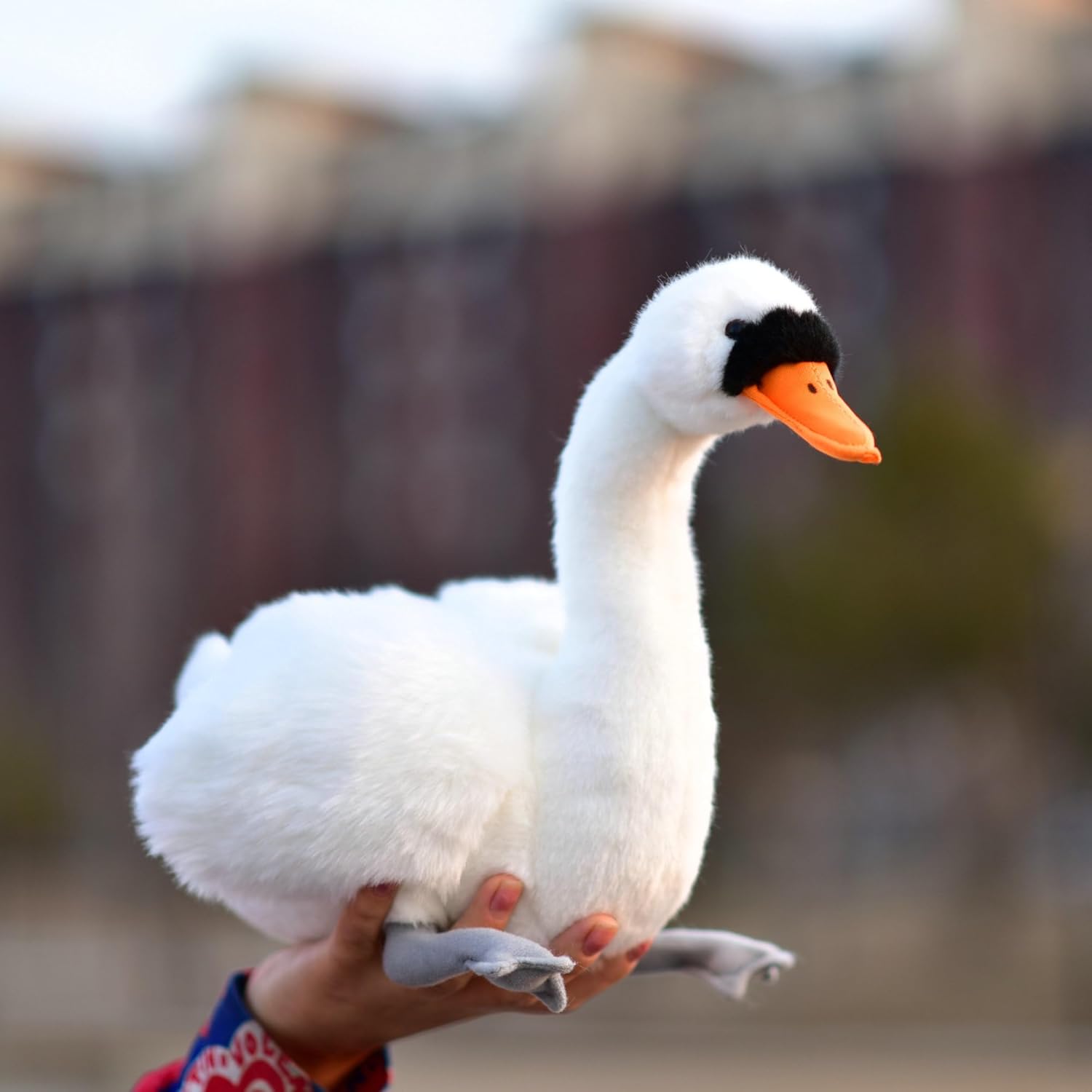 Simulated Swan Plush Toy Realistic Black Swan Doll Children's Festival Gift Neck and Feet with Aluminum Wire Can Sit Stable on the Desktop