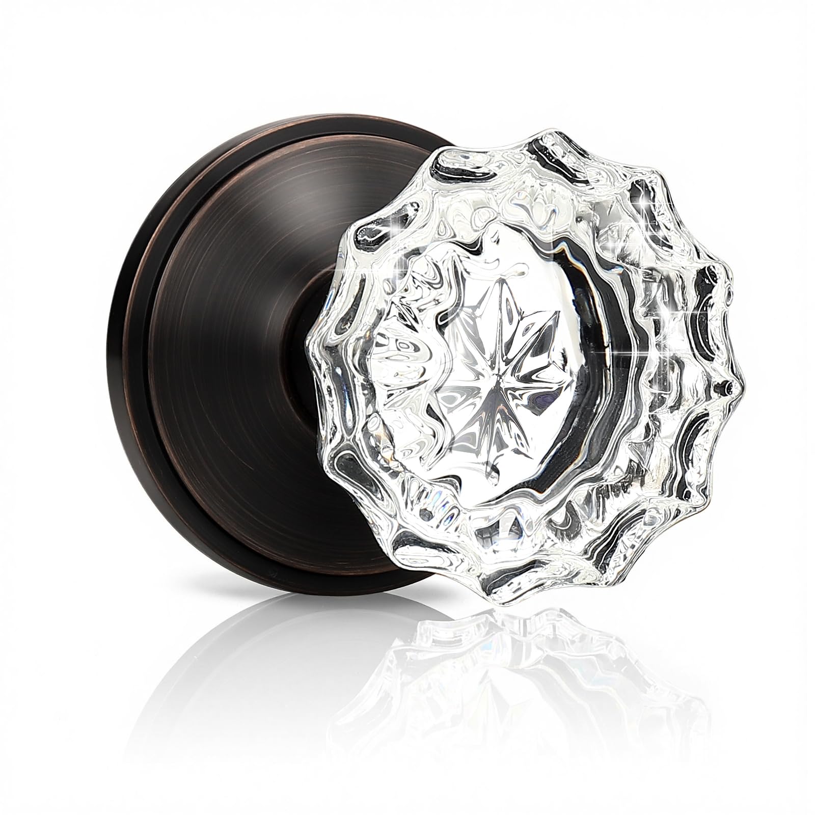 Modern Black Crystal Door Knobs with Lock - Privacy Function -16 Modern Black Crystal Door Knobs with Lock - Privacy Function -16