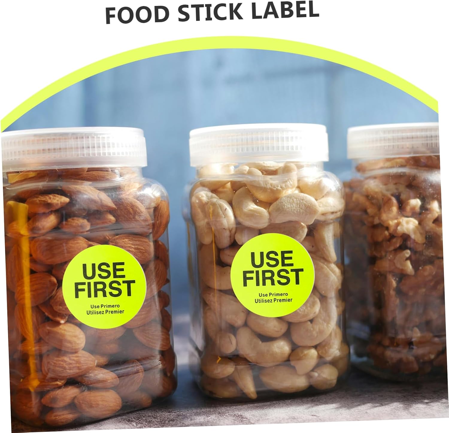 Removable Food Inventory Control Labels 1 Roll Adhesive Day Stickers for Restaurant and Food Storage Yellow Circle Stickers for Organization and Rotation
