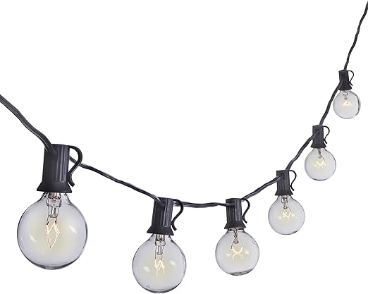 Amazon.com : Sterno Home 100 FT Clear Globe Outdoor Lights G40 Bulbs on ...