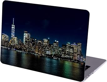 MINGDAO Case Compatible with MacBook MacBook Air 13 inch, Hard Protective Shell with Keyboard Cover  A1369 A1466, 2010-2017 Release - Night Scene of New York City