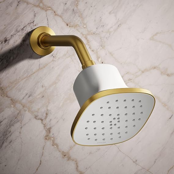 Kohler 37722-Y-CP Cinq Square single-function filtered showerhead, 2.5 gpm, Polished Chrome