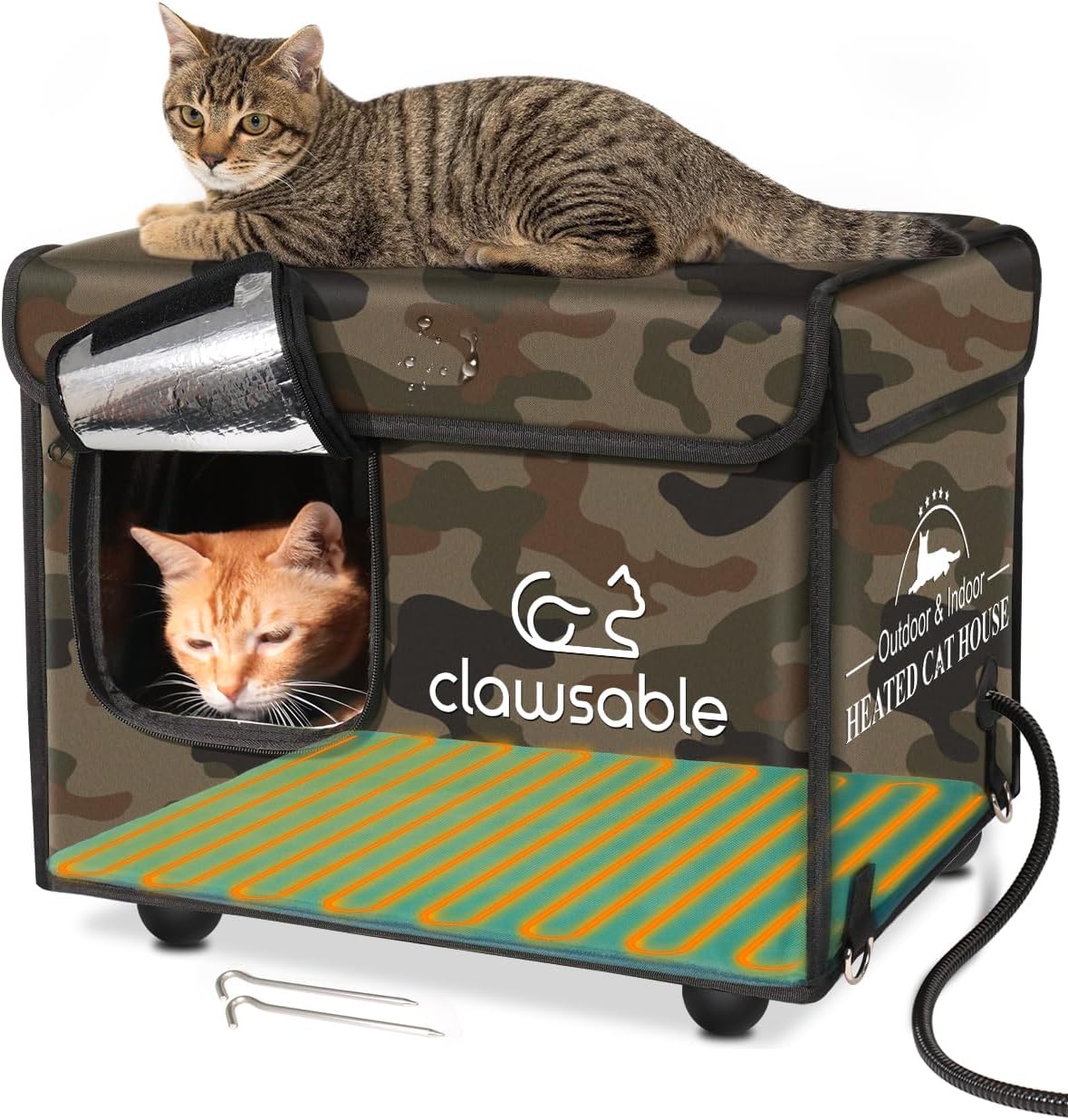 Clawsable Indestructible Heated Cat House for Outdoor Cats