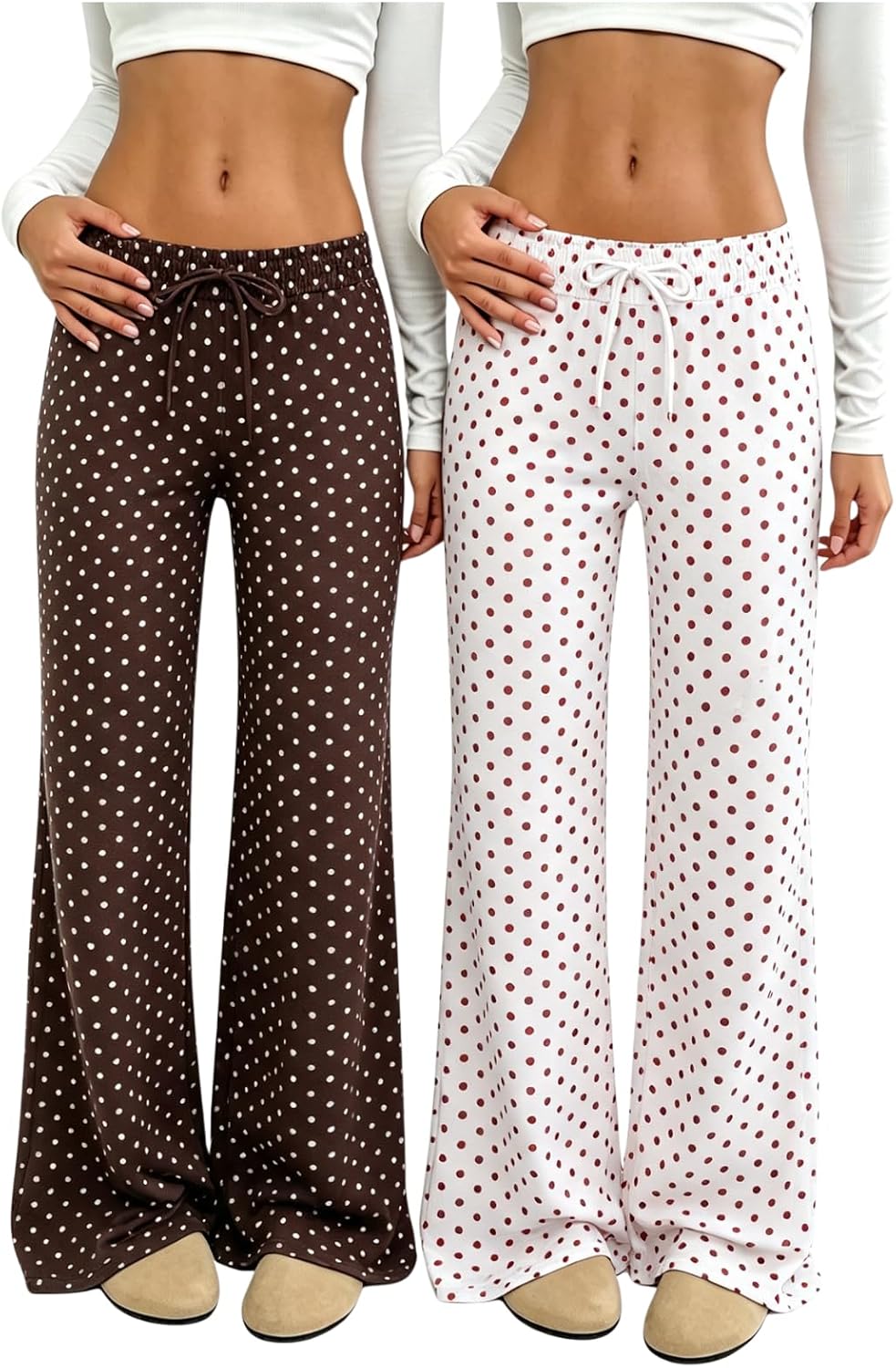 Teen Girls Sweatpants 2 Pack Wide Leg High Waist Sweat Pants with Pockets Size 7-14