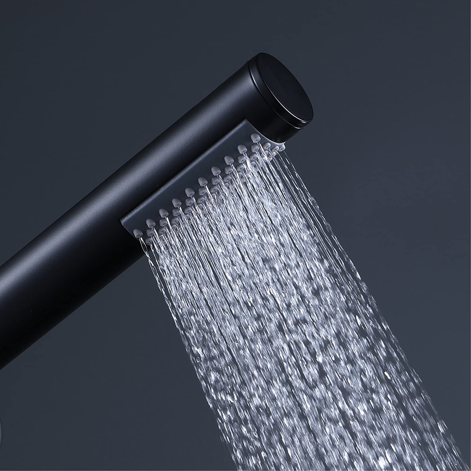 Alcachofa de Ducha, Cabezal de Ducha Alta Presión Latón Cabezal de Ducha de Mano Ahorro de Agua Universal Telefono Ducha con 1.5M Manquera Ducha, Soporte de Ducha Latón,Negro