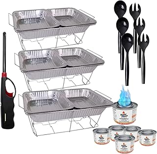 25 Piece Party Serving Kit Includes Chafing Kits and Serving Utensils Fo...