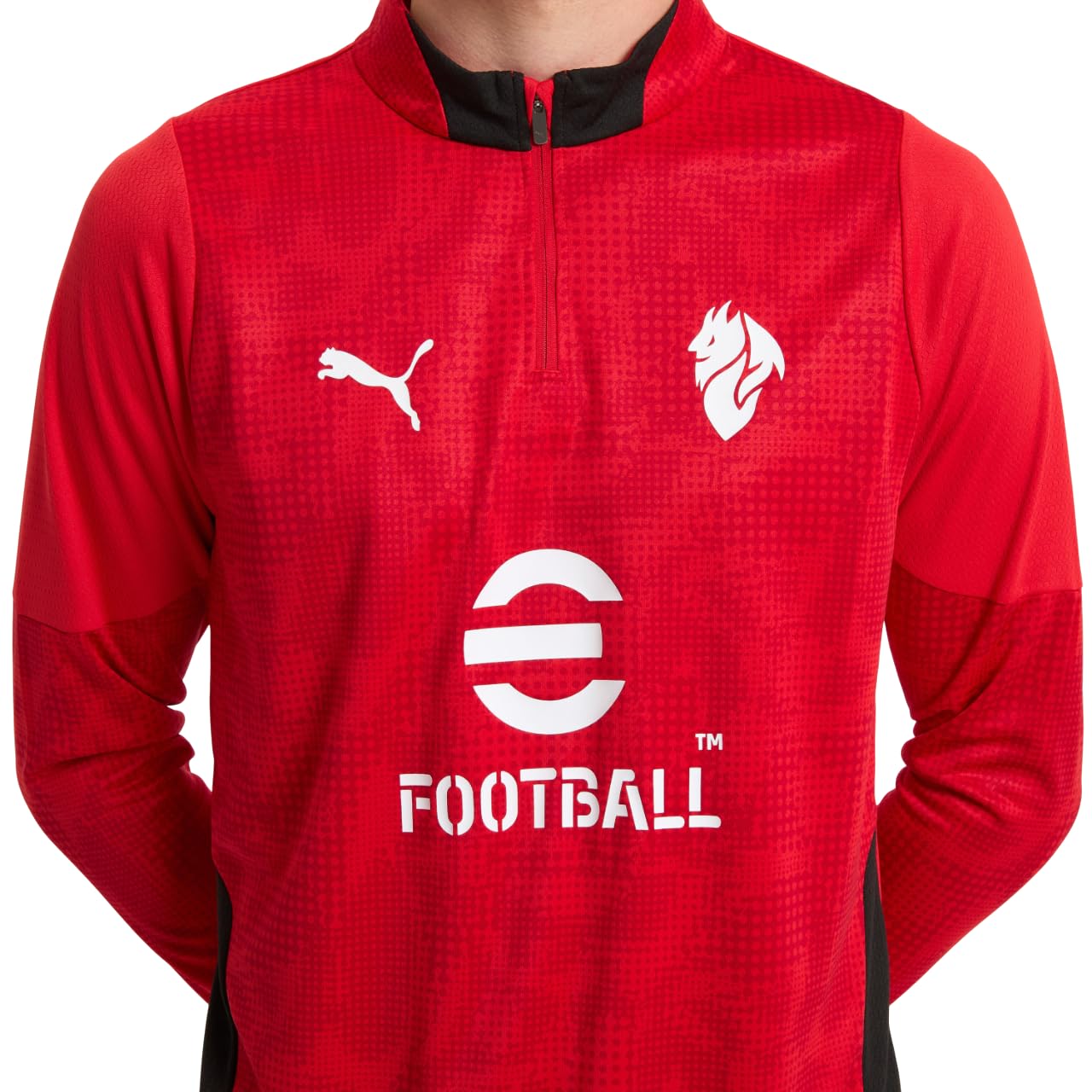 A.C. Milan Unisex Maglia Training Con Zip 1/4 Sweatshirt für Training, Saison 2025/2026, offizielles Produkt