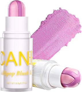 UCANBE Purple Cream Blush Stick for Cheeks, Duo-Tone Buildable Blush Makeup, Hydrating Lightweight Face Blush with Vitamin E, Natural Dewy Finish, Long-Wearing, Water-Resistant