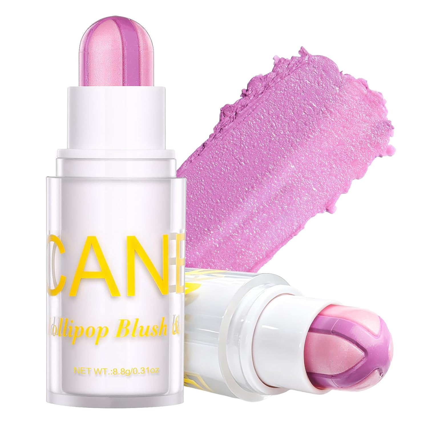 UCANBE Purple Cream Blush Stick for Cheeks, Duo-Tone Buildable Blush Makeup, Hydrating Lightweight Face Blush with Vitamin E, Natural Dewy Finish, Long-Wearing, Water-Resistant