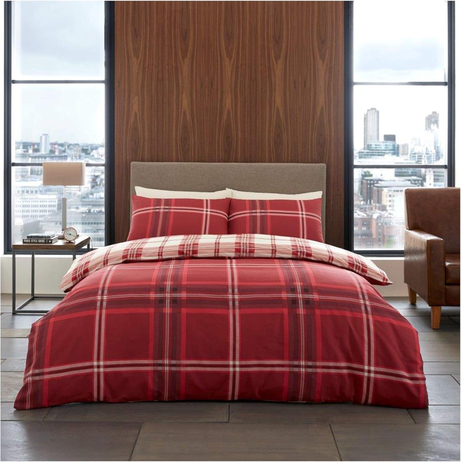 Lions Checked Bedding Set Bardsley Check King Size Duvet Cover with