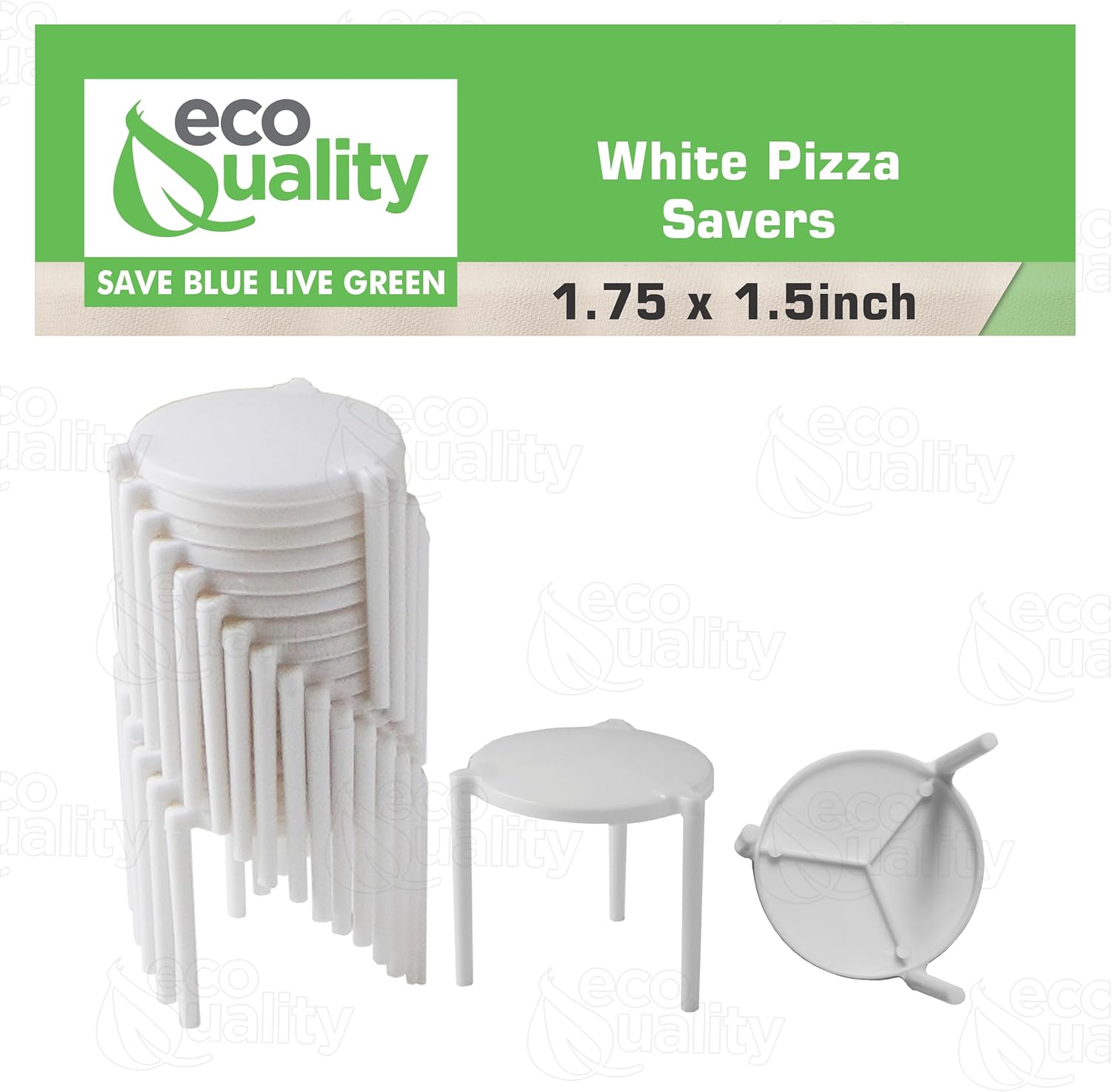 EcoQuality Pizza Saver Stand - White Plastic Tabletop Pizza Tripod Stack, Disposable White Pizza Saver for Pizza Box, Catering Box, Takeout, Restaurant (2000)