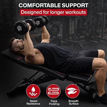 MAXSTRENGTH Adjustable Weight Bench Foldable for Multi-Purpose Home Exercise Gym Workout Bench Utility Incline Decline Flat Bench Press for Full Body Workout