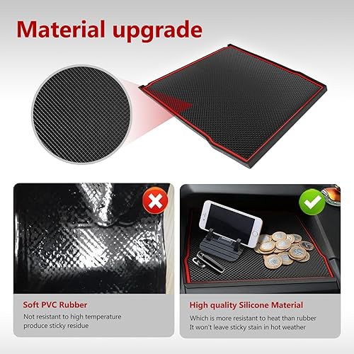 Miniatura 6 de Jawmoy 1 alfombrilla antideslizante para salpicadero, de goma gruesa, accesorios de repuesto para el interior del automóvil, compatible con Subaru