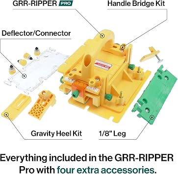 MICROJIG GRR-RIPPER Max & Splitter SteelPro 1/8 Inch Full Kerf Kit Bundle - Ultimate Table Saw Safety, Includes GRR-RIPPER MAX Push Block with Accessories, Kickback Prevention, Improved