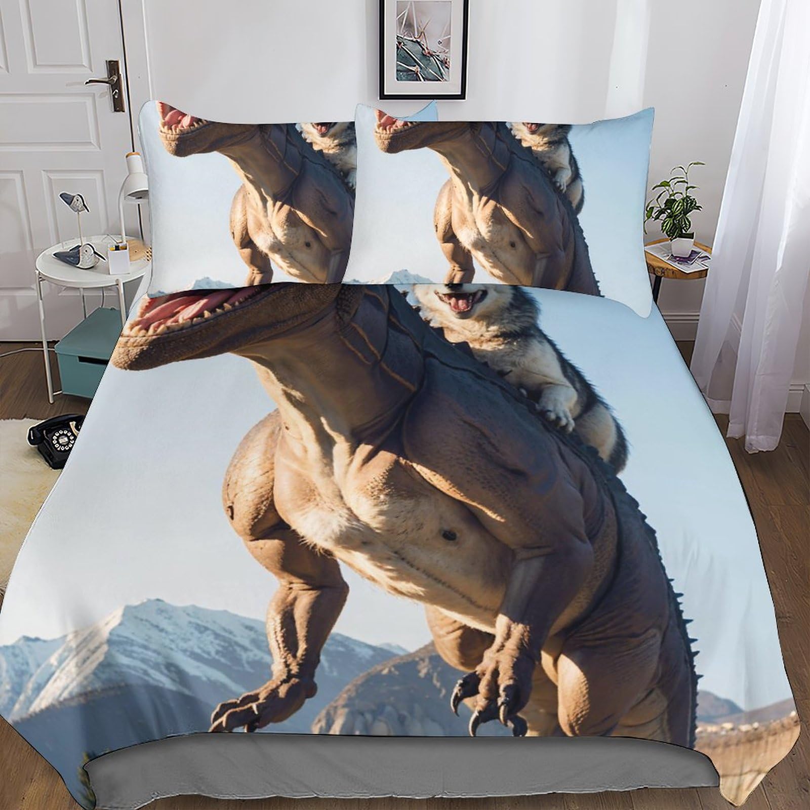 Puzzle dinosaure et chien 1000 pieces pour adulte grand format 200x200 cm