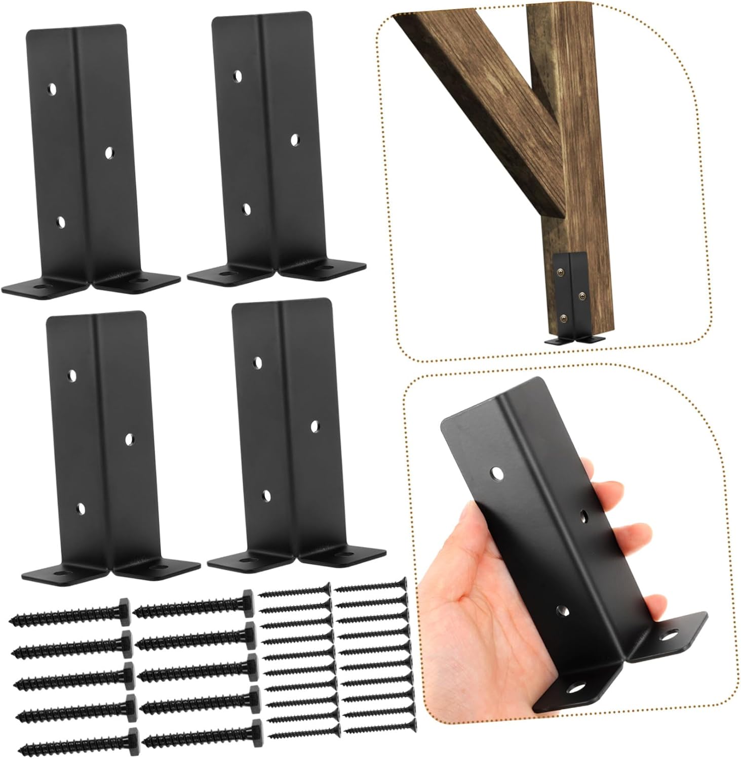 1set Railing Post Protector Mailbox Base for Deck Fence and Pavilion Easy Installation Non- Design Mailbox Post Base Protector
