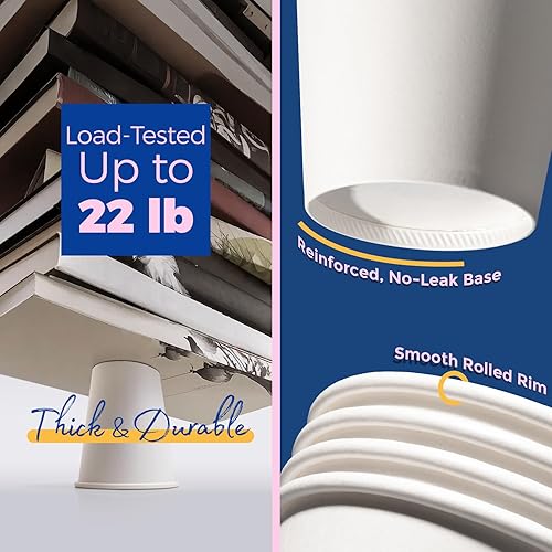 Miniatura 3 de Fit Meal Prep Paquete de 100 tazas de café desechables de 10 onzas con tapas, mangas y agitadores, tazas de café prémium con tapas, taza de papel