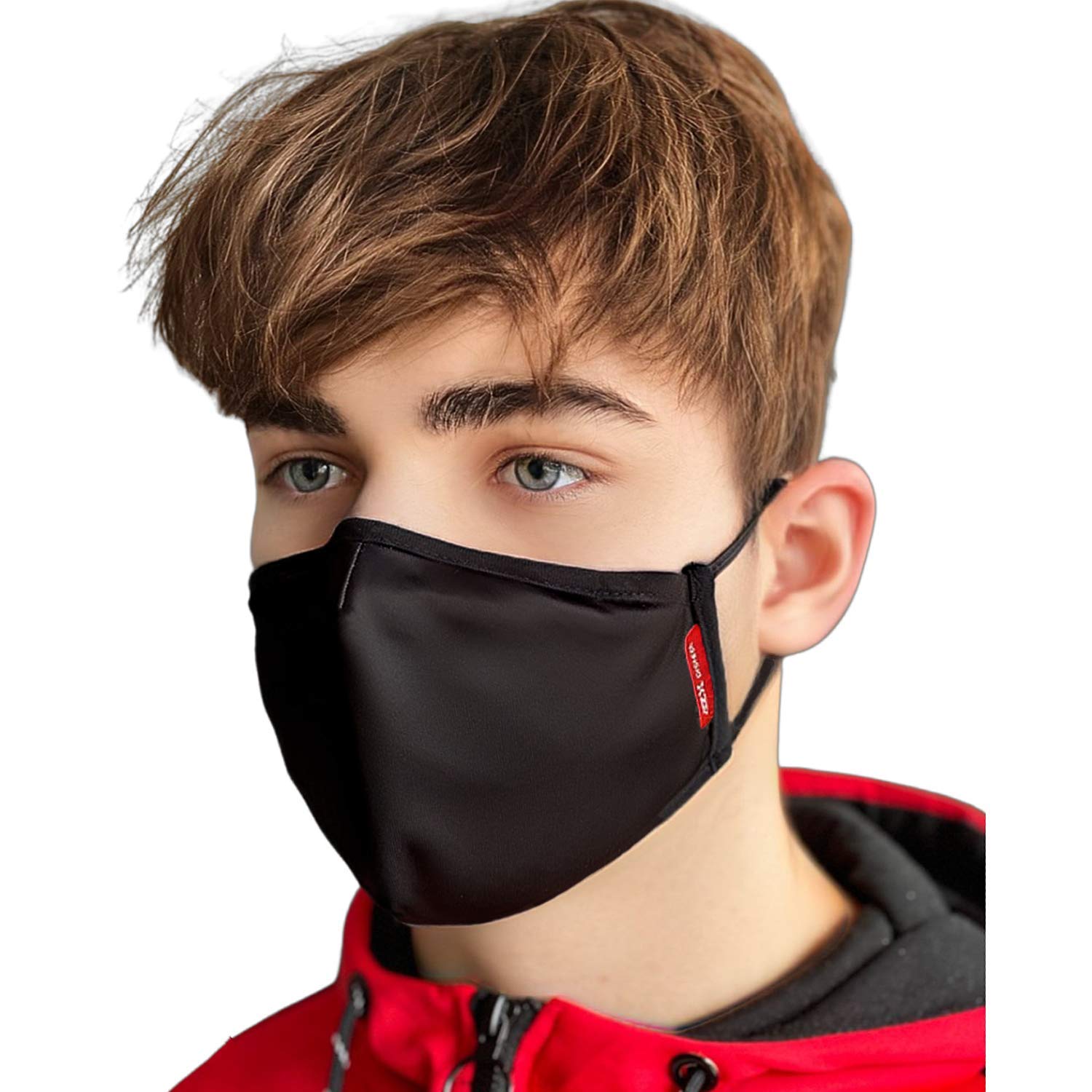 AZX protech Lot de 3 Masques Tissu Réutilisables - Filtration supérieure à 90%, Garantie 50 Lavages - Masque Adulte, Enfant Conforme Nouvelle Réglementation 2021, Pack x3 Assortis