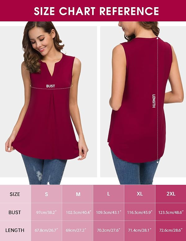 Neineiwu Womens Summer Tank Top Causal V Neck Sleeveless Loose Pleated Vest by Neineiwu - Used condition - Image 6
