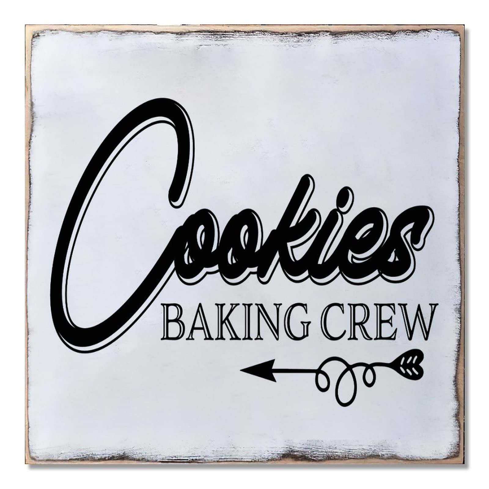 Panneau de porte Noël Cookie Baking Crew en bois artisanat premium 40cm