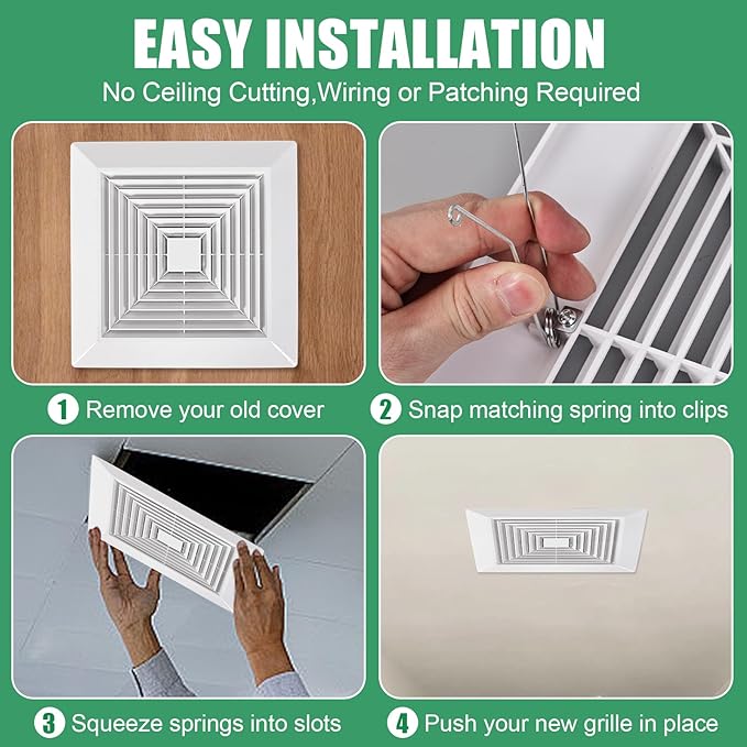 Cubierta para ventilador de baño 9x9 pulgadas miniatura 4