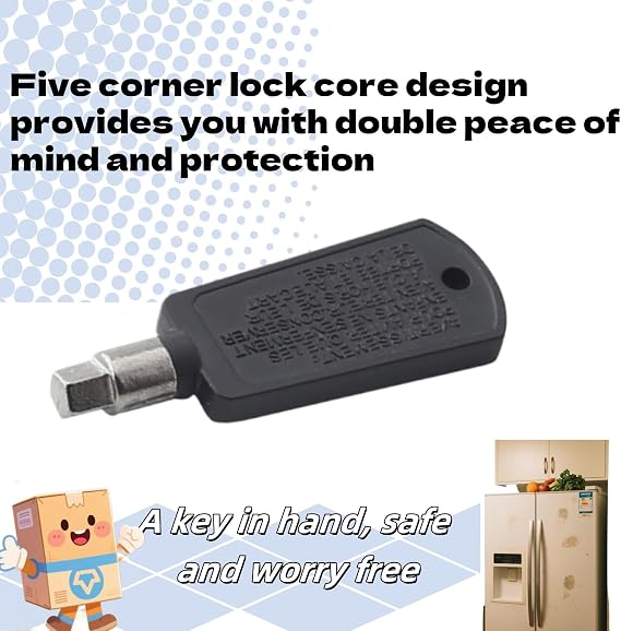 2 Pcs Universal Fridge Freezer Door Lock Keys - Secure Accessories with Spare Replacements, Ideal for Multiple Devices