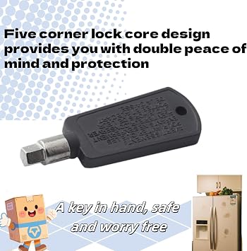 2 Pcs Universal Fridge Freezer Door Lock Keys - Secure Accessories with Spare Replacements, Ideal for Multiple Devices