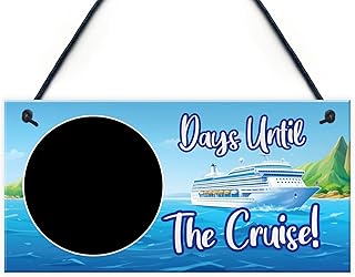 Red Ocean Countdown To Cruise Plaque - Hanging Holiday Countdown Signs - Travel Essential Gifts For Women - Retirement Gifts - Cruise Essentials - Holiday Accessories